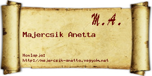 Majercsik Anetta névjegykártya